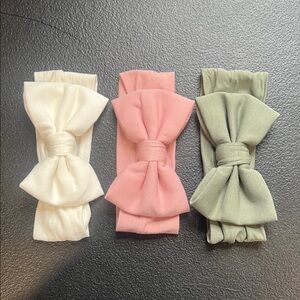 Bundle of 3 Little Sleepies Luxe Bows, solid colors